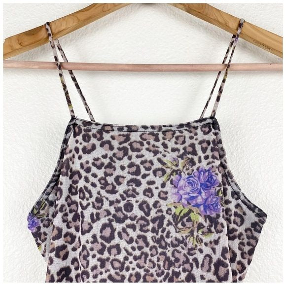 Urban Outfitters Louisa Printed Mesh Tie-Back Mini Dress Size Medium