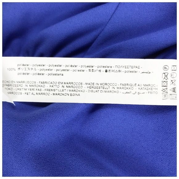 Zara Blue Draped Ruched Long Sleeve Dress Size XL
