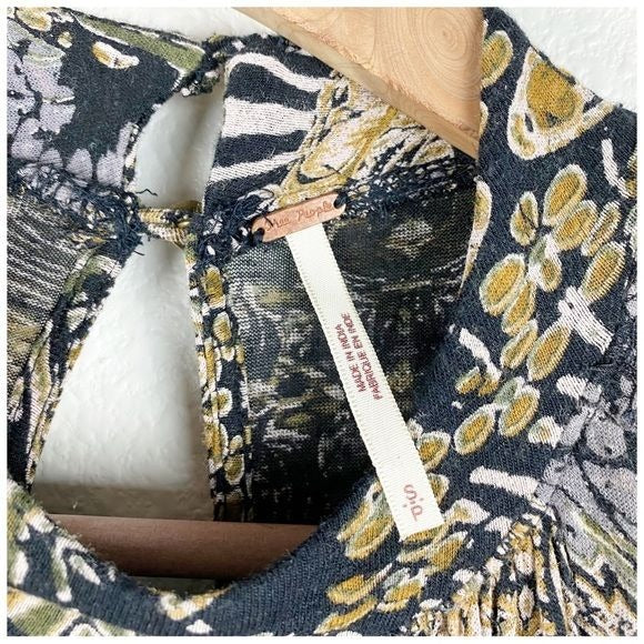 Free People New World Hi Low Blouse Size Small