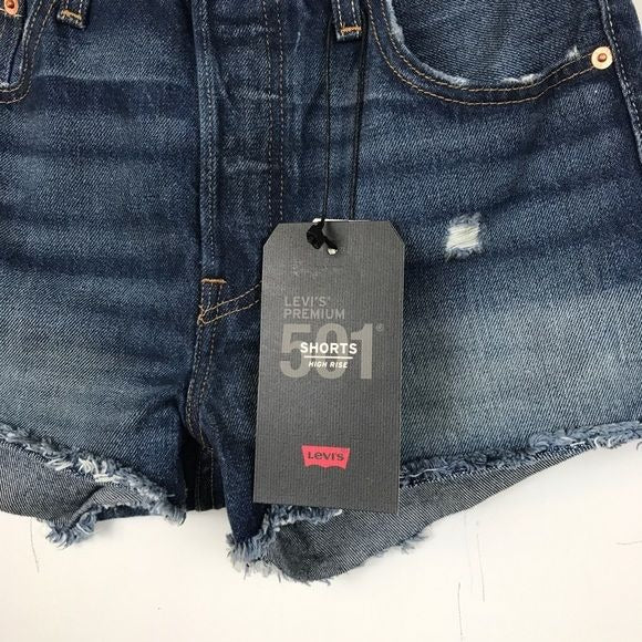 Levi’s NWT 501 Cut Off Distressed Denim Shorts in Silver Lake Size 25