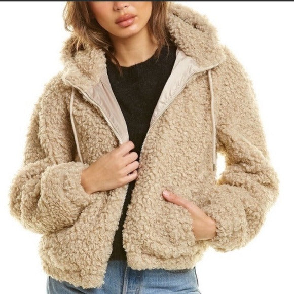 NWT Walter Baker Shearling Bomber Jacket Size Small