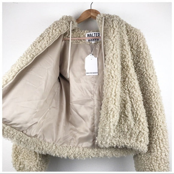 NWT Walter Baker Shearling Bomber Jacket Size Small