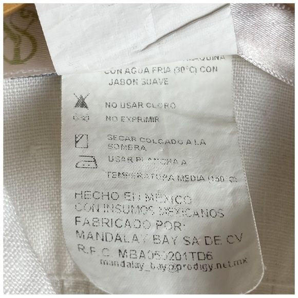 Mi Stilo Es Yucatan Button Down Short Sleeve Shirt in White Size 4