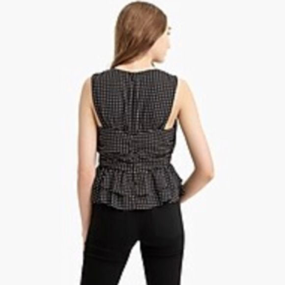 J.Crew NWT V-Neck Peplum Top in Stars Print Size 2