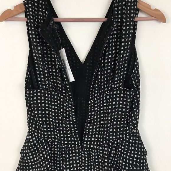 J.Crew NWT V-Neck Peplum Top in Stars Print Size 2