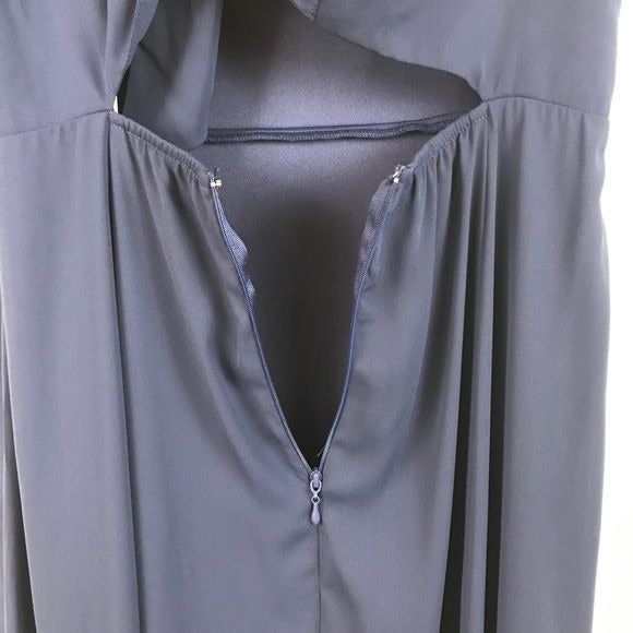 Show Me Your Mumu NWT Lauren Tie Maxi Dress in Rich Navy Crisp Size XL