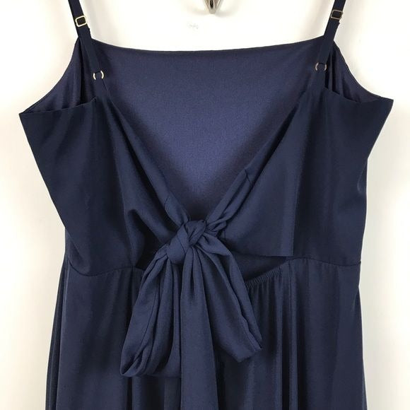 Show Me Your Mumu NWT Lauren Tie Maxi Dress in Rich Navy Crisp Size XL