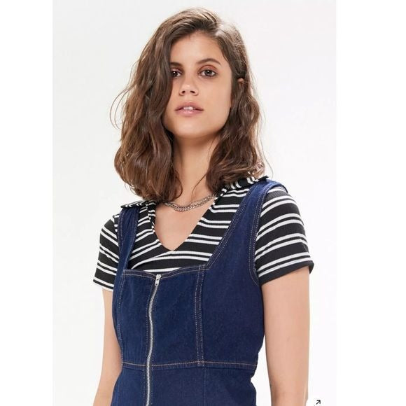 Urban Outfitters Zella Denim Front Zip Dress Size 2