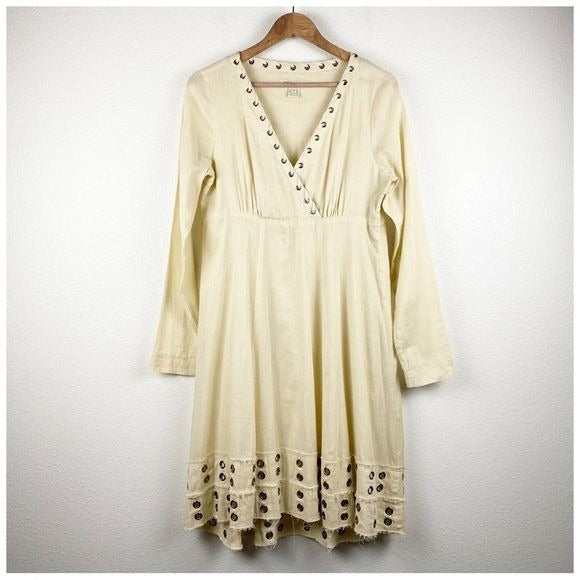Stetson Cream Grommet Dress Size Medium