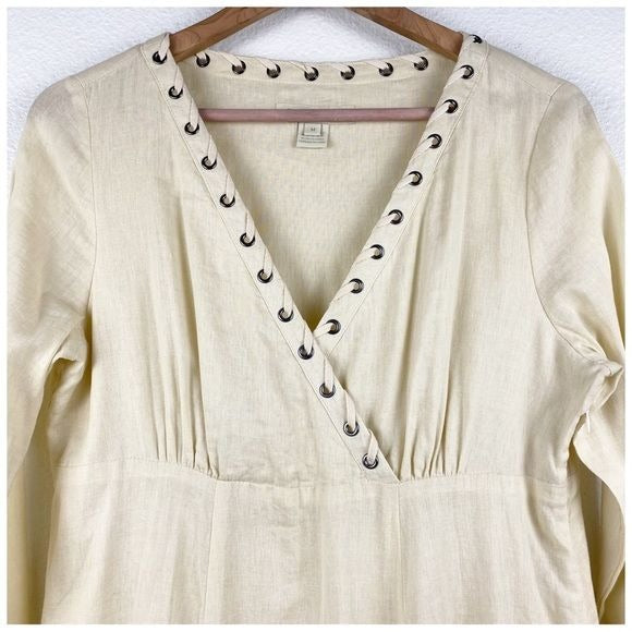 Stetson Cream Grommet Dress Size Medium