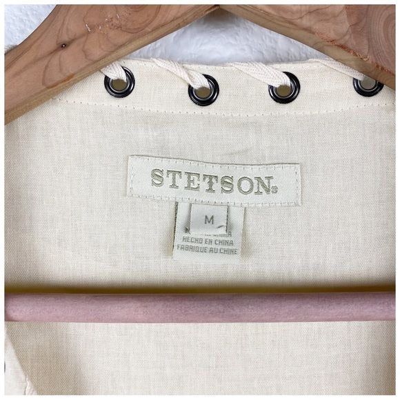 Stetson Cream Grommet Dress Size Medium