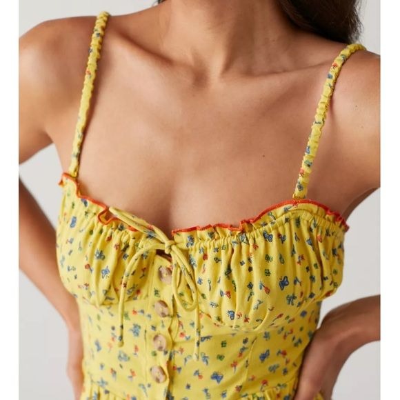 Urban Outfitters Betti Print Linen Romper Size Small