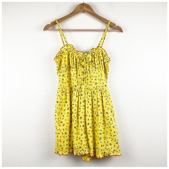 Urban Outfitters Betti Print Linen Romper Size Small