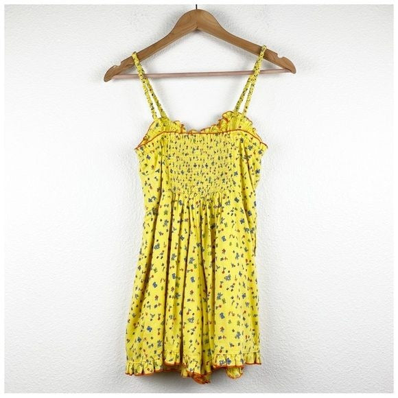 Urban Outfitters Betti Print Linen Romper Size Small