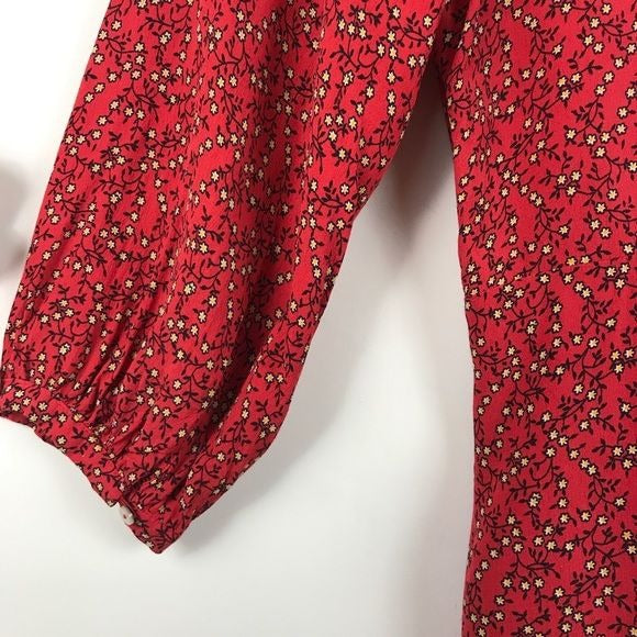 Free People Clara Red Floral Tunic Dress - XS