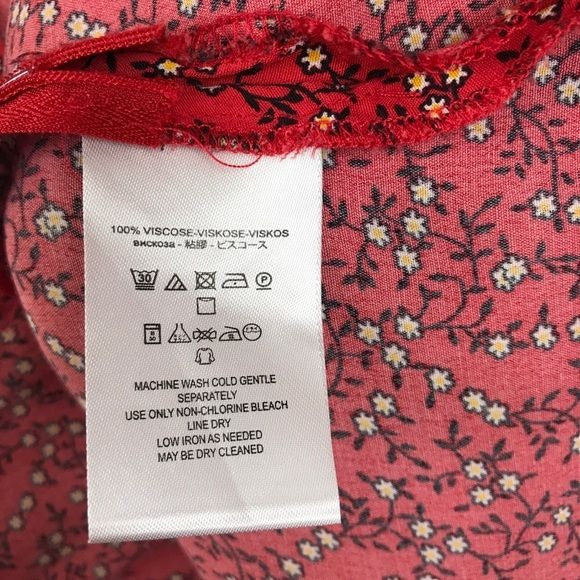 Free People Clara Red Floral Tunic Dress - XS