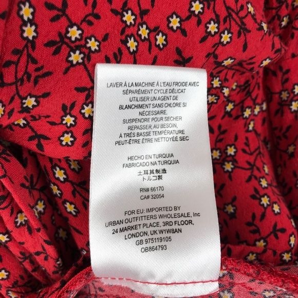 Free People Clara Red Floral Tunic Dress - XS