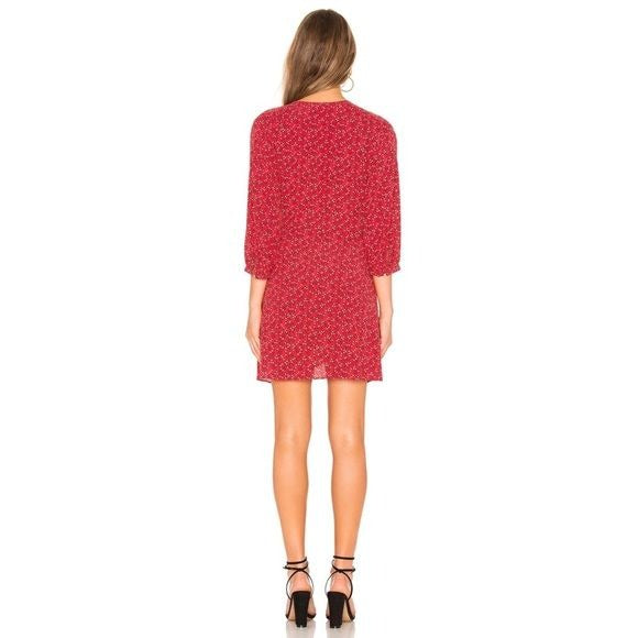Free People Clara Red Floral Tunic Dress - XS