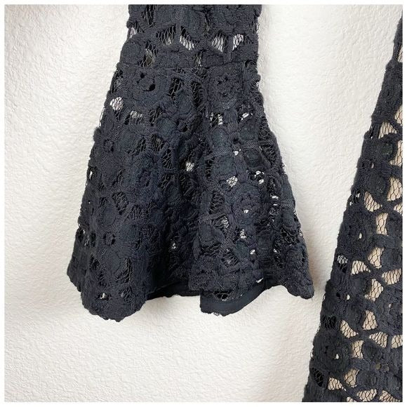 Free People Back to Black Crochet Dress Size 4