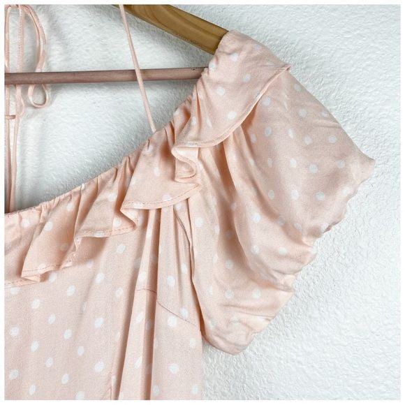 Wayf Pink Polka Dot Dress Size Medium