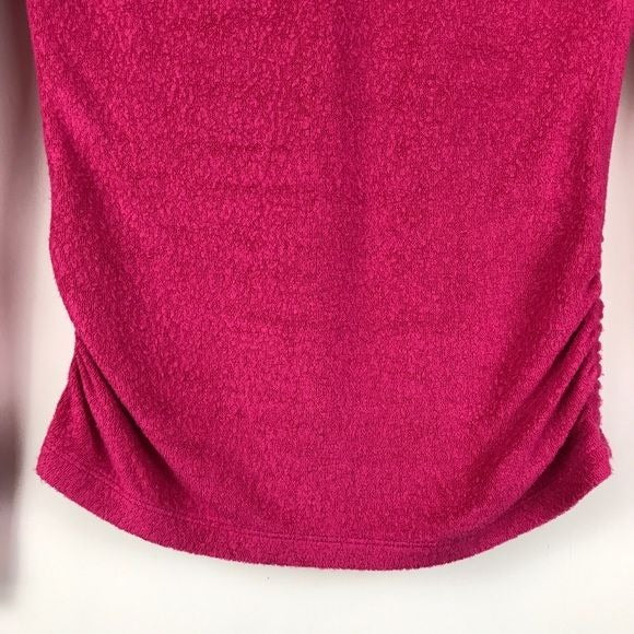 Anthropologie Saturday Sunday  Ruched Rhea Hot Pink Sweater Top Size XS