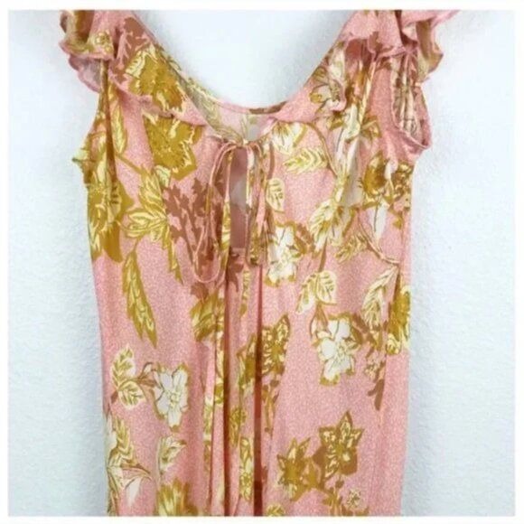 Free People Remind Me Maxi Dress in Coral Combo Size Small