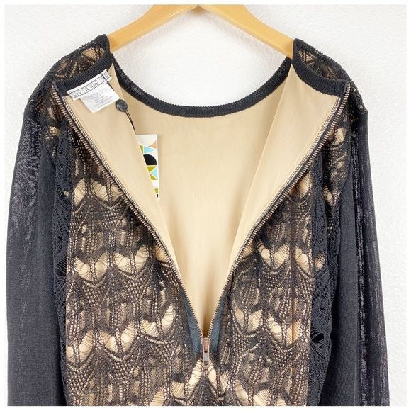 NWT Dagmar Black Crochet LS Dress Size Large