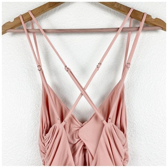 NWT Michael Costello X Revolve Kara Midi Dress in Light Mauve Size Small