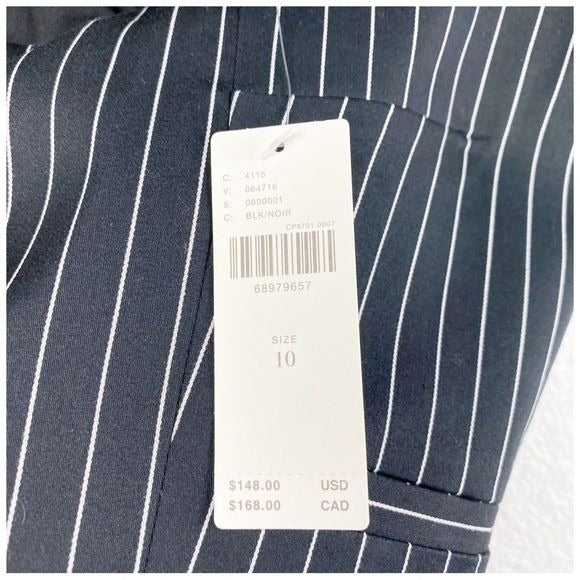 Anthropologie Maeve Black and White Pinstripe Vest Size 10