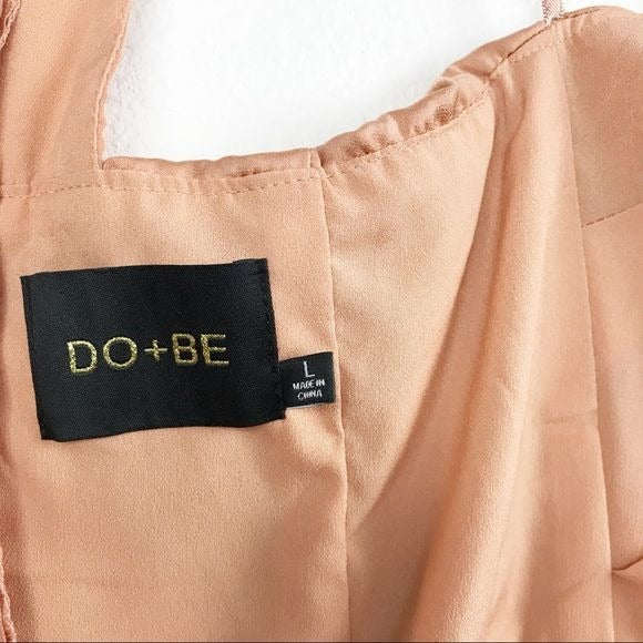 Do+Be Orange Satin Jumpsuit Size Large