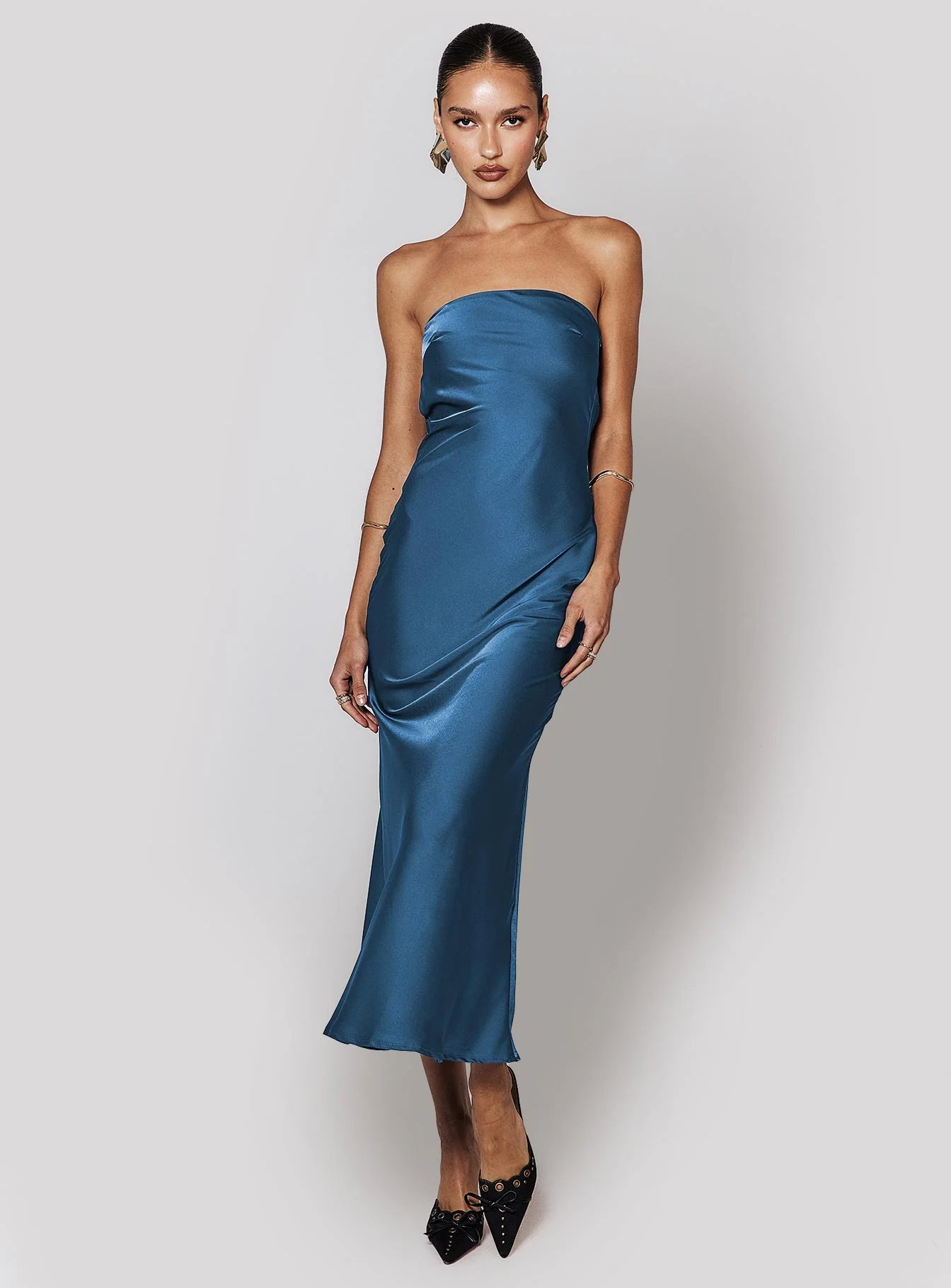 Princess Polly NWT Haley Maxi Dress in Mid Blue -8