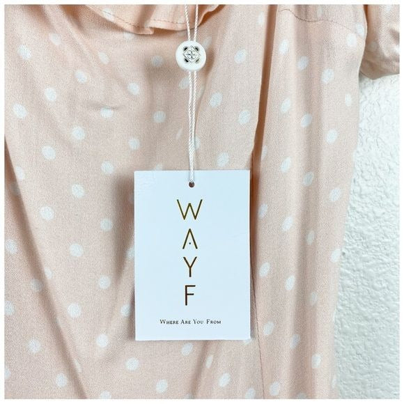 Wayf Pink Polka Dot Dress Size Medium