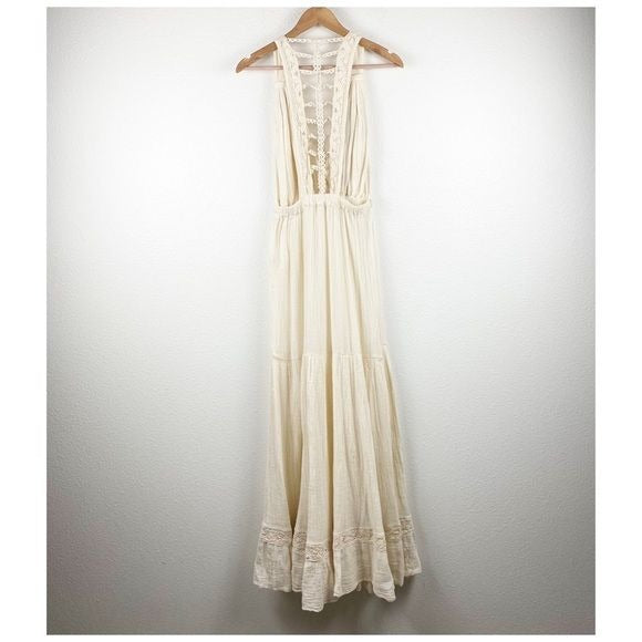 Jen’s Pirate Booty for Free People Cream Gauze Maxi Dress Size Medium