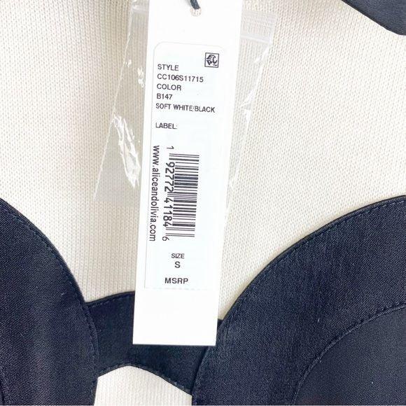 NWT Alice and Olivia Linden Stace Face Short Sleeve Sweater Size Small