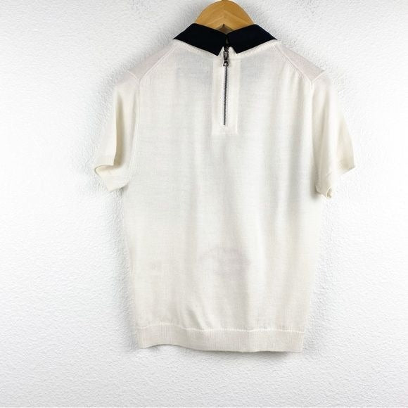 NWT Alice and Olivia Linden Stace Face Short Sleeve Sweater Size Small