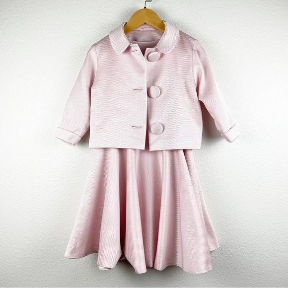 Little Wardrobe London Pink Dress & Jacket Set Size 8-9Y