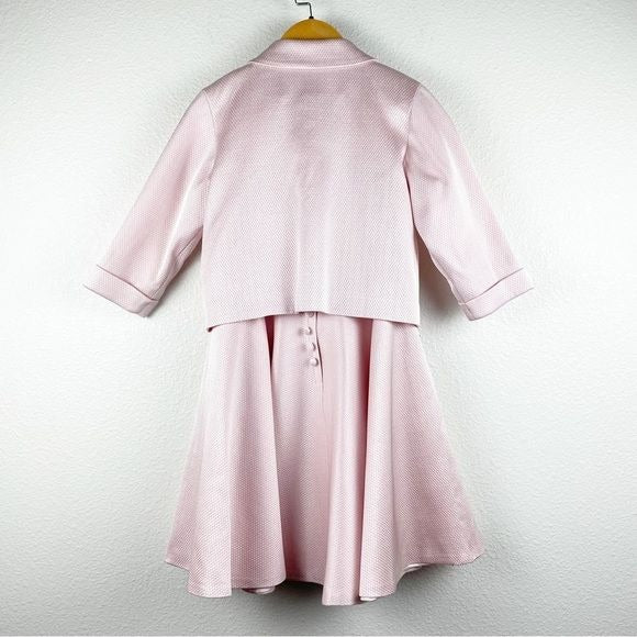 Little Wardrobe London Pink Dress & Jacket Set Size 8-9Y