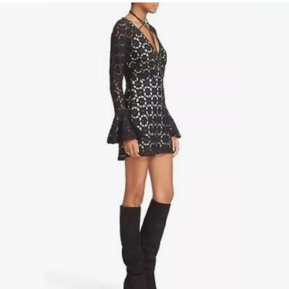 Free People Back to Black Crochet Dress Size 4
