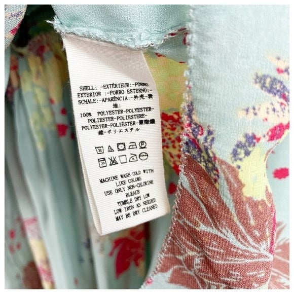 Free People Blue Haze Floral Tiered Tunic Size XS