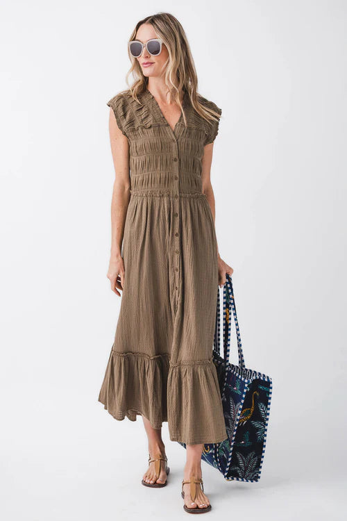Free People Desert Dazed Midi Dress in Caiman