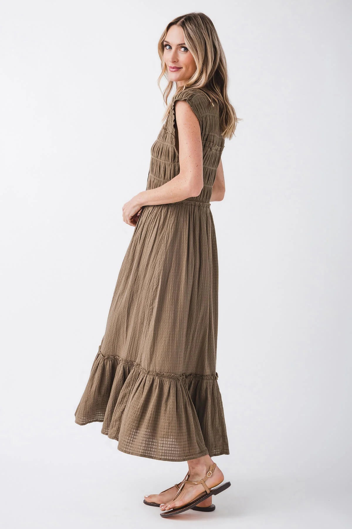 Free People Desert Dazed Midi Dress in Caiman