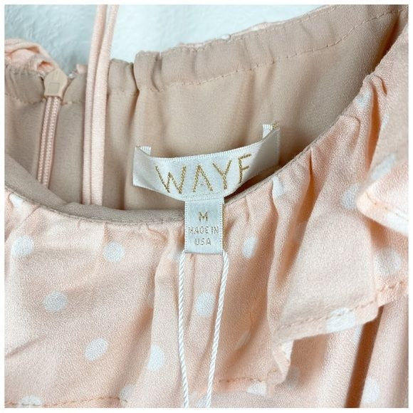 Wayf Pink Polka Dot Dress Size Medium