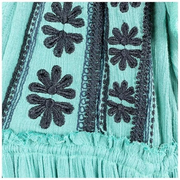 Free People Bali Will Wait For You Embroidered Midi Dress Size XS