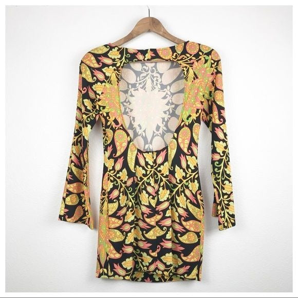 Zara NWT Retro Floral Print Mini Dress Size XS
