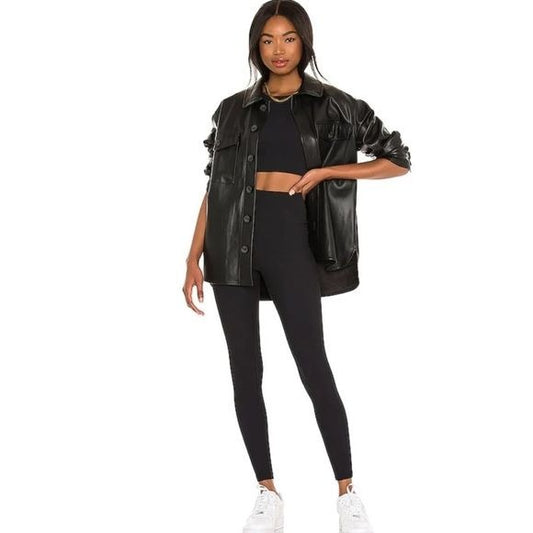 Year of Ours Thermal Nancy Crop in Black Size Small