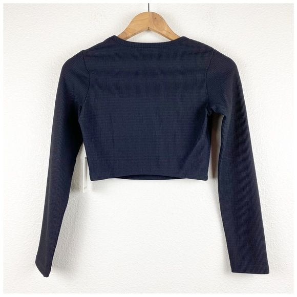 Year of Ours Thermal Nancy Crop in Black Size Small
