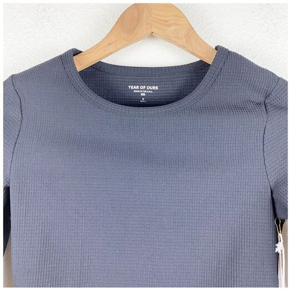 Year of Ours Thermal Nancy Crop in Black Size Small