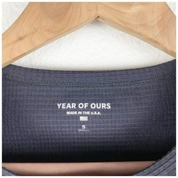 Year of Ours Thermal Nancy Crop in Black Size Small