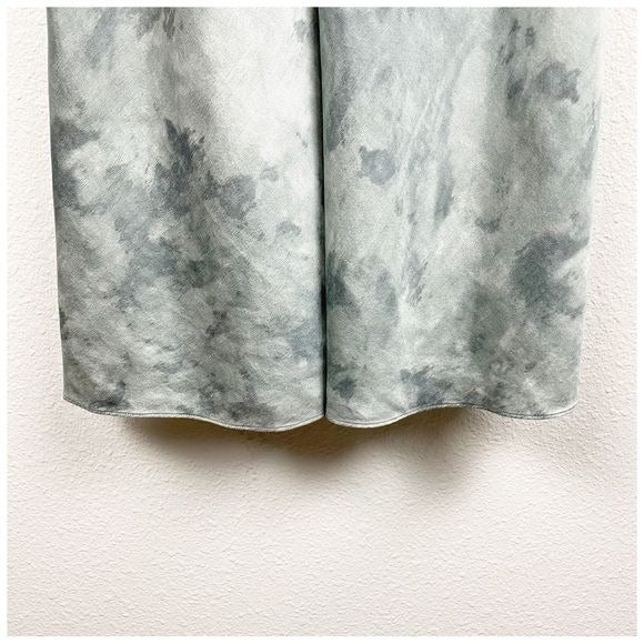 Vince Watercolor Marble Silk-Satin Cami Midi Dress Size Small