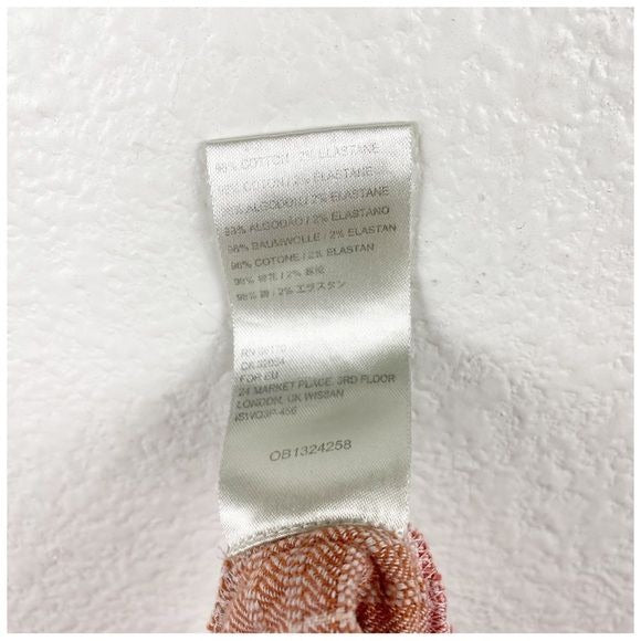 Free People Fine Line Slim Pants in Rust Combo Size Large